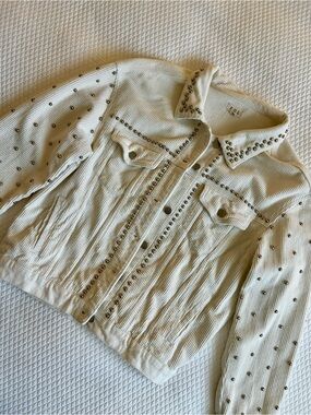 POL Studded Embellished Corduroy Jacket